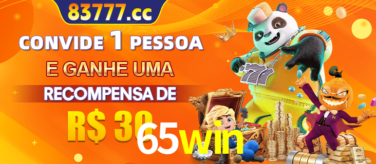 Banner institucional da 65win sobre parceria de marcas e criação de uma marca de excelência, apresentando os mascotes de jogos populares como o Fortune Tiger.