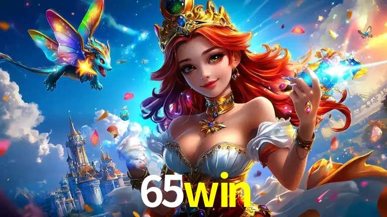 A princesa de um reino de fantasia mágico, com seu pequeno dragão, apresentando um mundo de prêmios encantados nos jogos de caça-níqueis do cassino 65win.